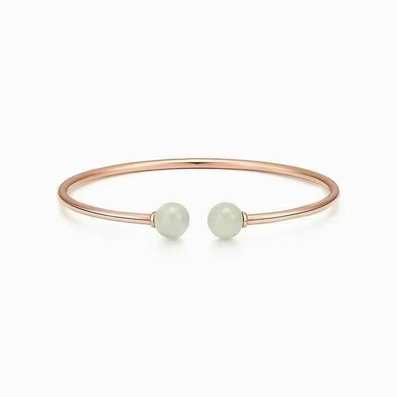 Tiffany & Co 18k Rose Gold Hardwear Moonstone Cuff Bracelet - Picture 2 of 5